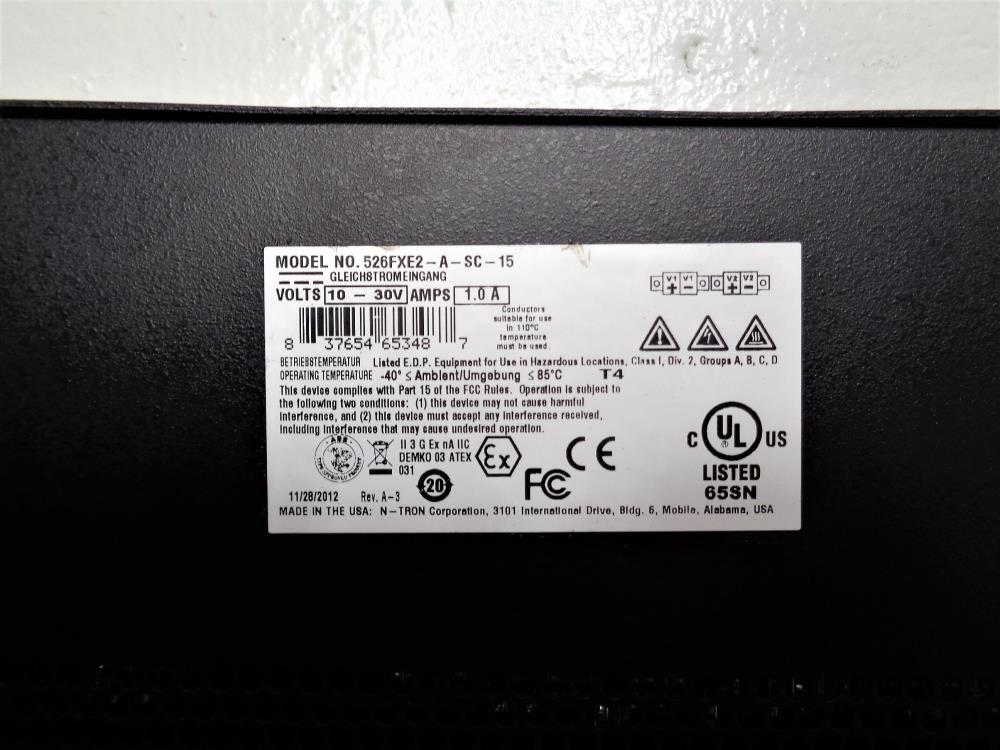 N-Tron 24-Port Rack Mount Ethernet Switch 526FXE2-A-SC-15